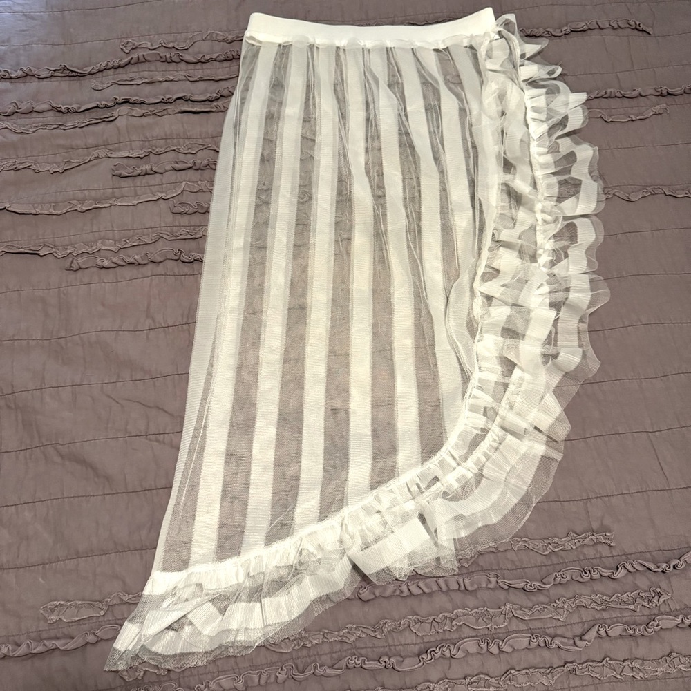 Sheer White Beach Coverup Skirt
